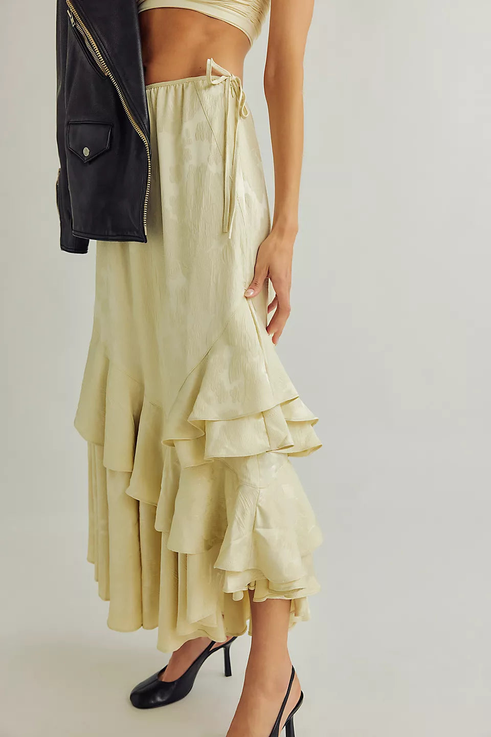 Autumn Promenade Tea Cookie Maxi Skirt