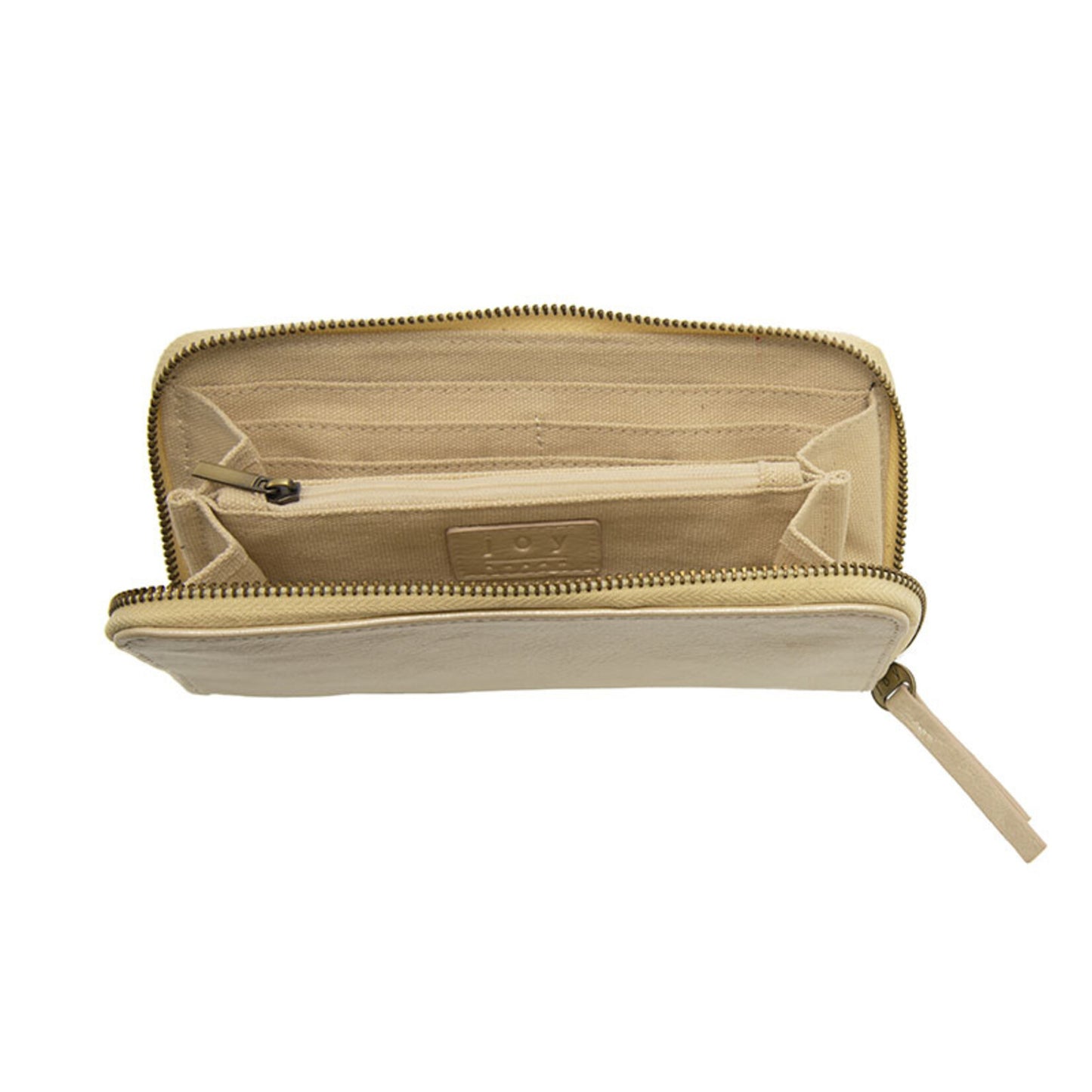 Chloe Metallic Pearl Zip Around Wallet Wristlet
