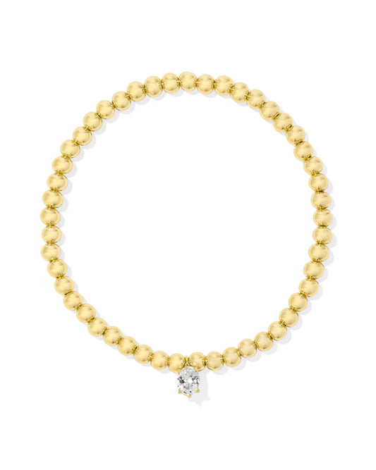Cailin Gold Stretch Bracelet in White Crystal