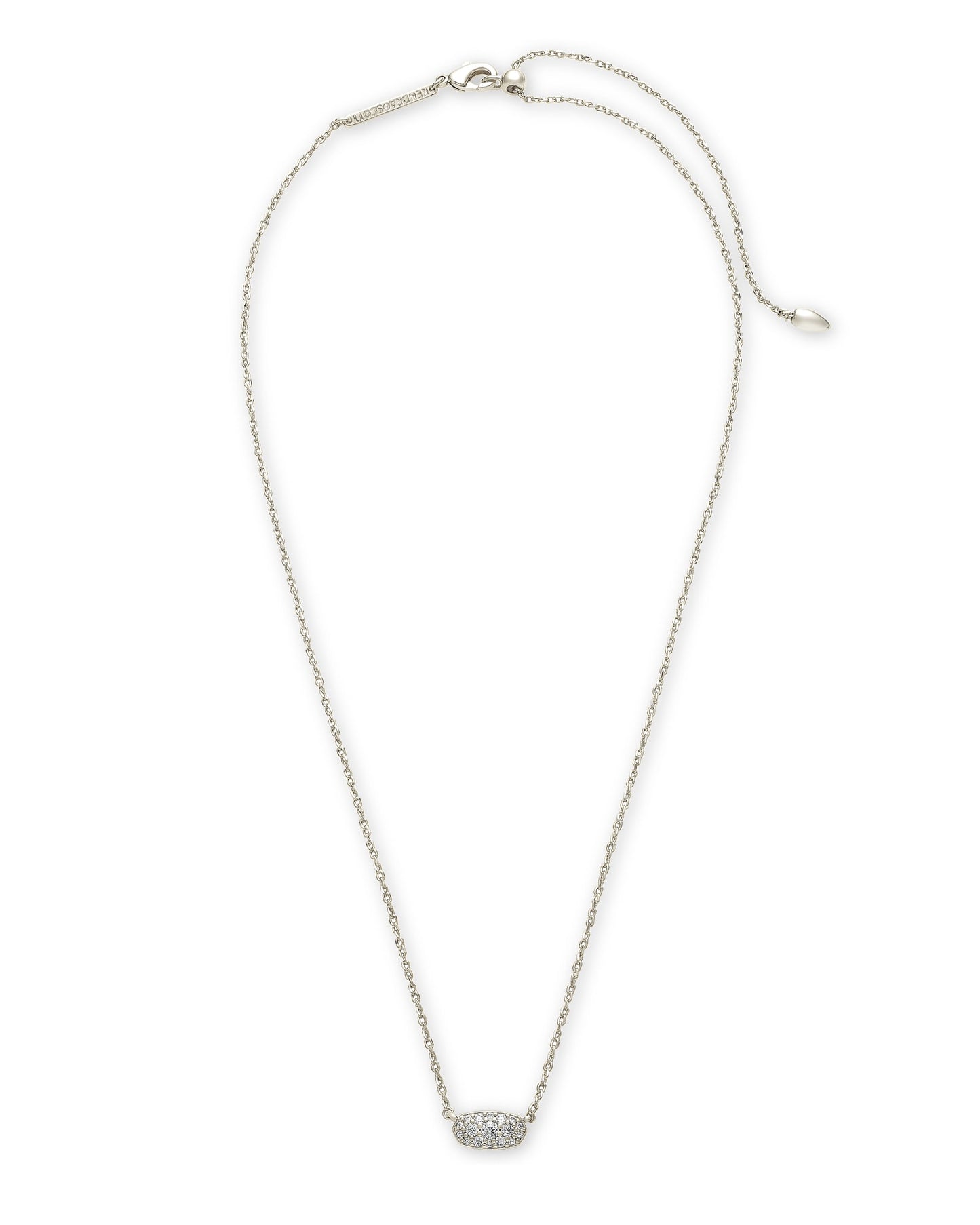 Grayson Silver Crystal Pendant Necklace in White Crystal