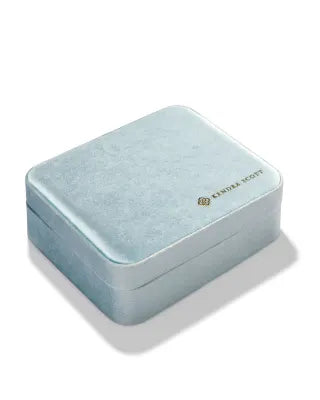 Mattie Large Box in Light Blue Velvet