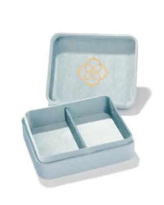 Mattie Large Box in Light Blue Velvet