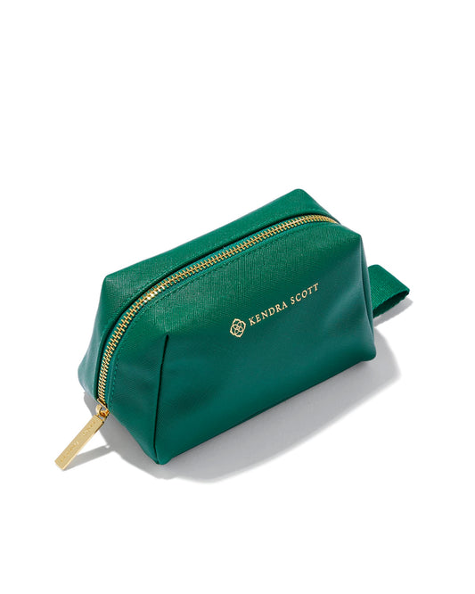 Small Cosmetic Zip Case in Green