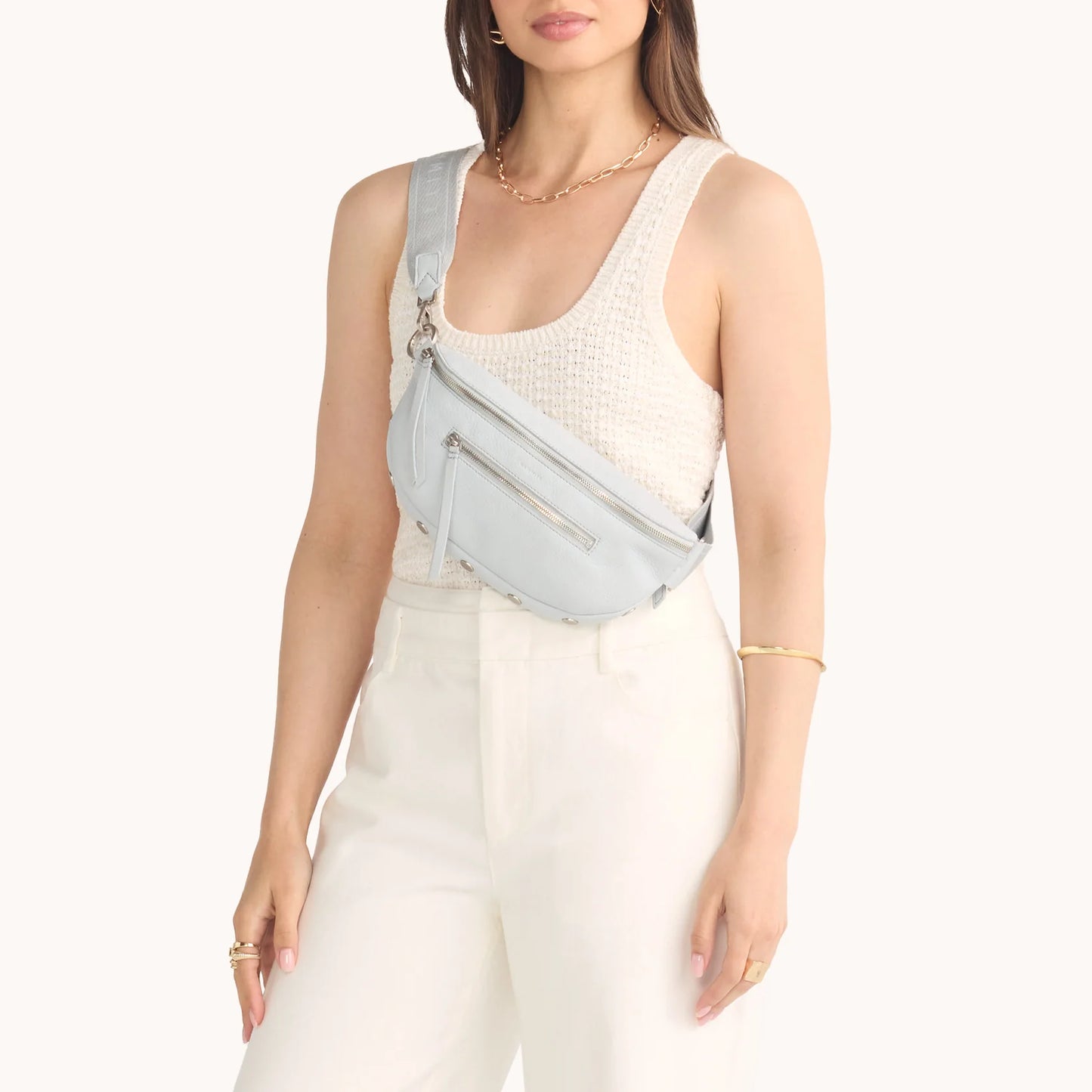 Charles  Bluebird/Brushed Silver Crossbody