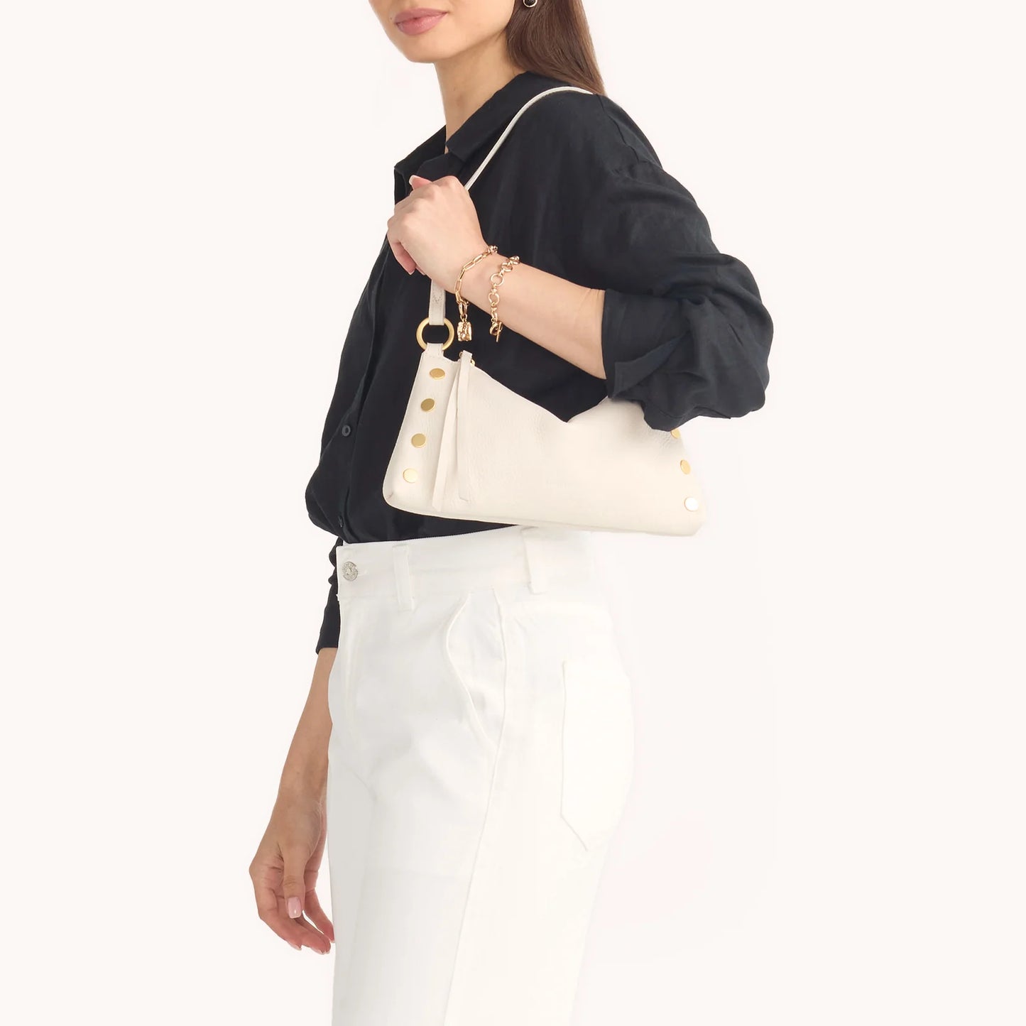 Kyle Small Calla Lily White/Brushed Gold Handbag