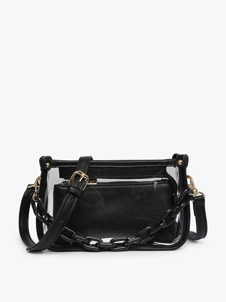 Jessica Clear Black Crossbody