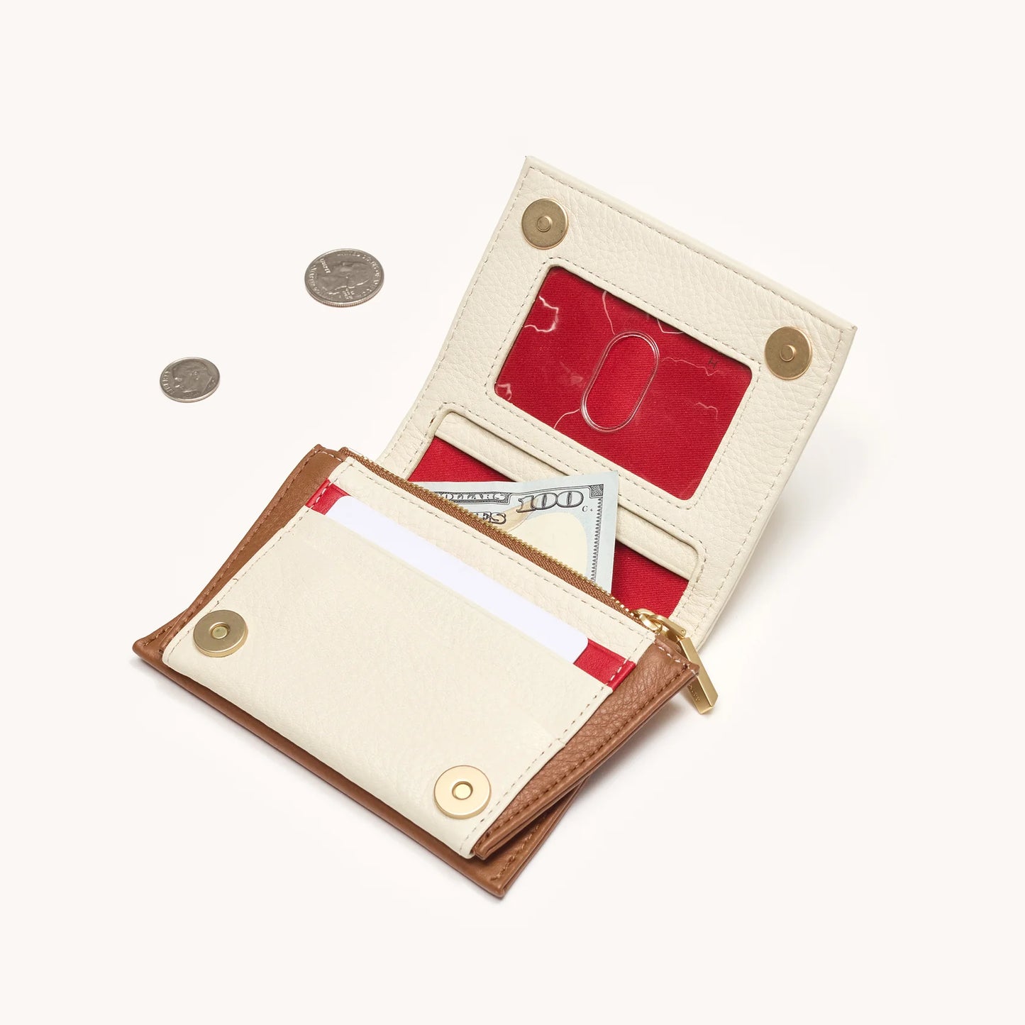 Allen Courtyard Cream/Brushed Gold Wallet