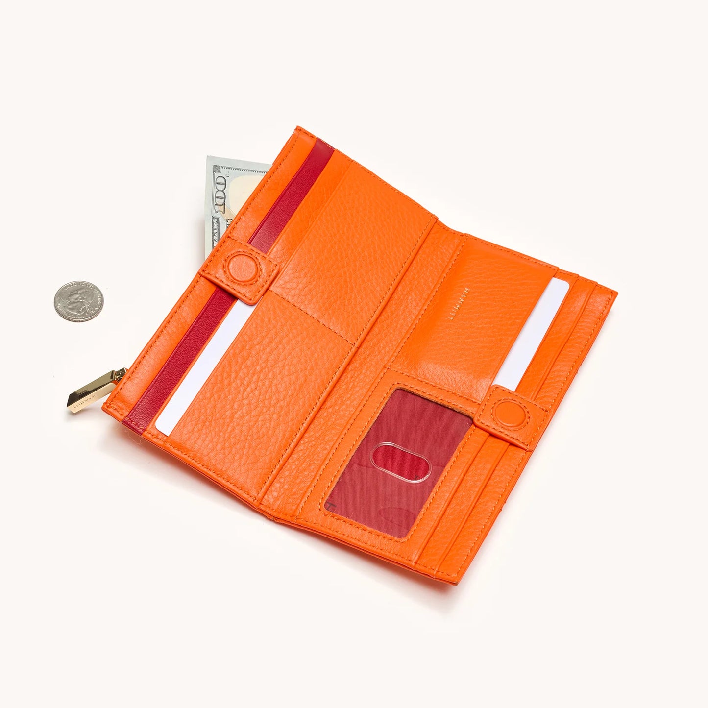 110 North Habanero/Gold Zip Wallet