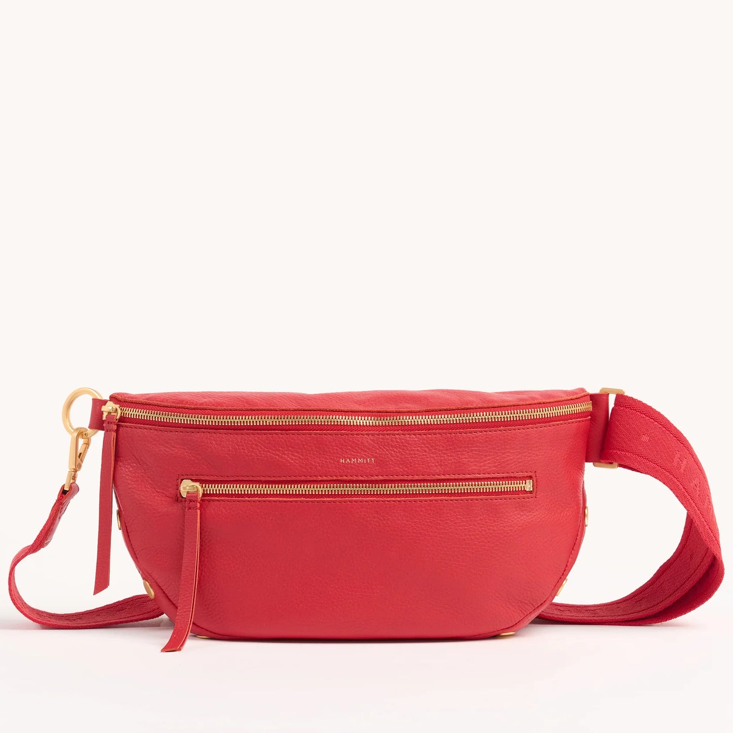 Charles Large Poppy Red/Brushed Gold Crossbody