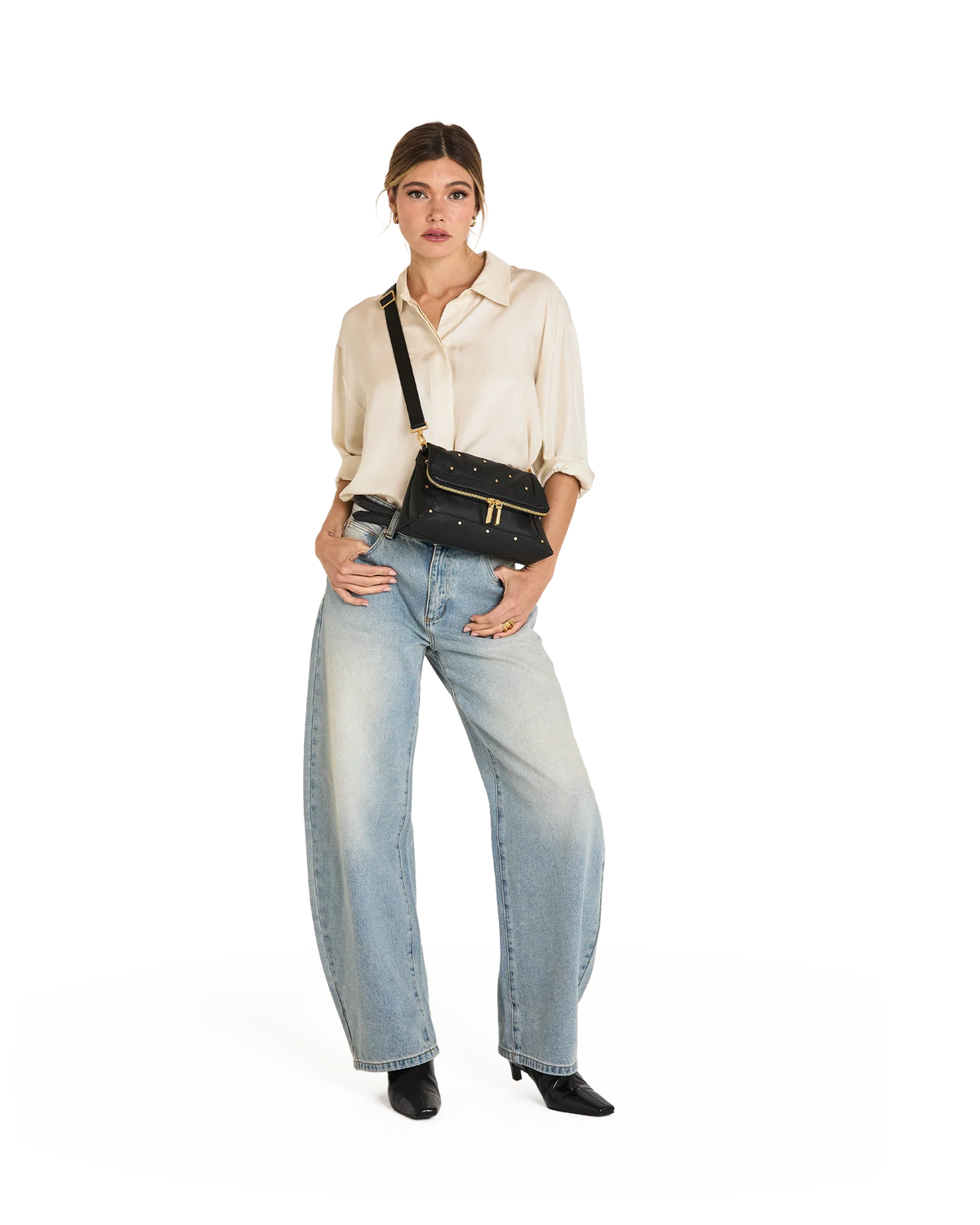 Beverly Med Starlight/Brushed Gold Zip Handbag