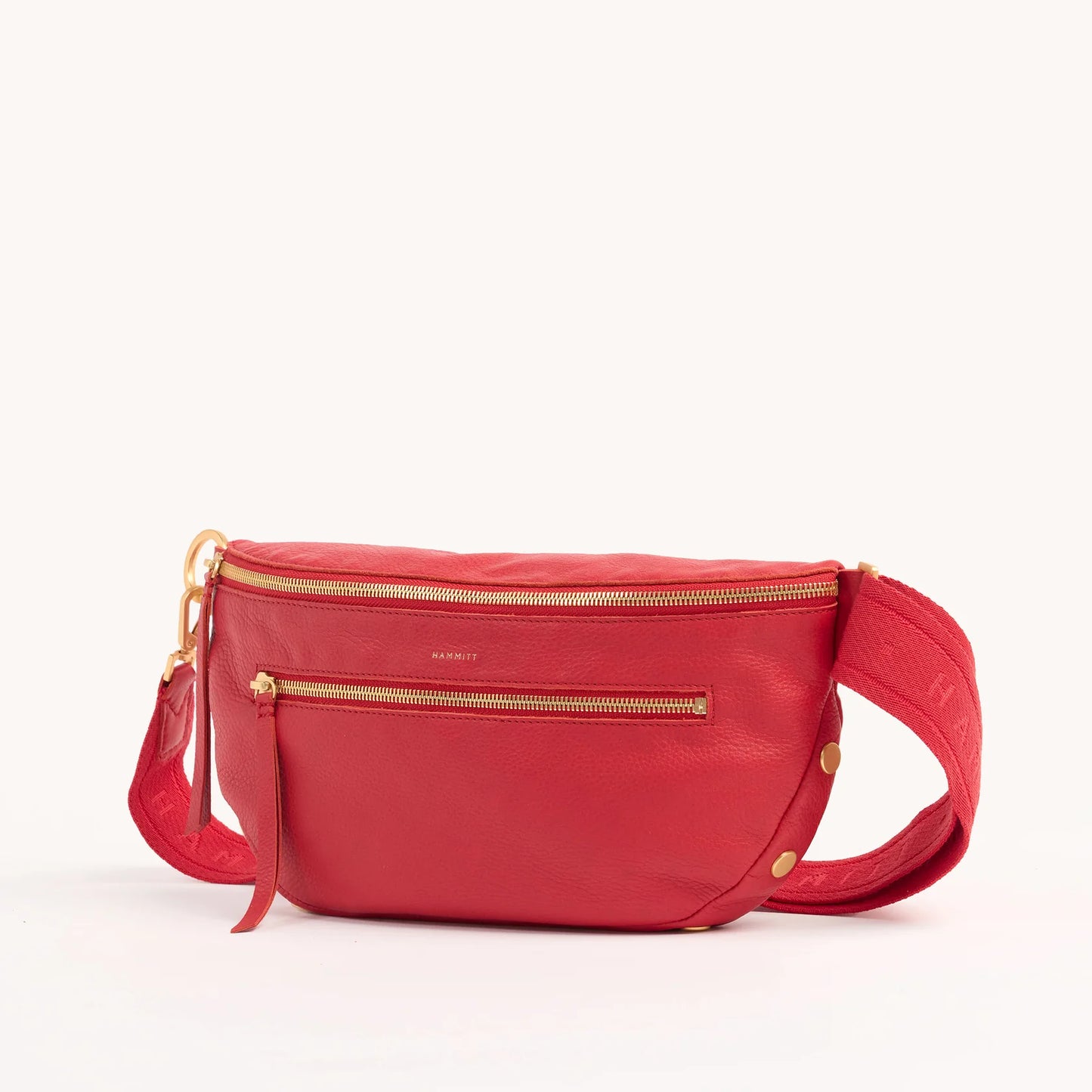 Charles Large Poppy Red/Brushed Gold Crossbody