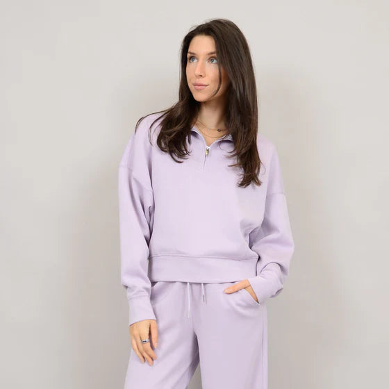 Mailyn Lavender Half Zip Top
