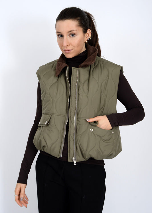 Chelsea Olive Quilted Vest