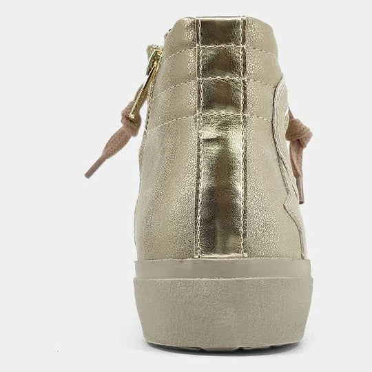 Rooney Gold Distressed Sneaker