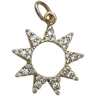 Sun Pave Gold Charm