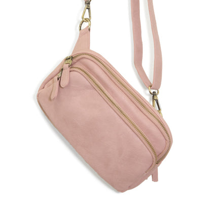 Kylie Double Zip Blush Sling Bag