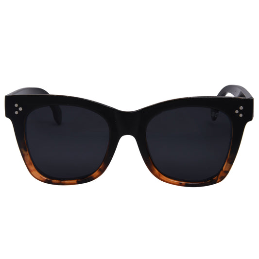 Stevie Black Tort Smoke Polarized Sunglasses