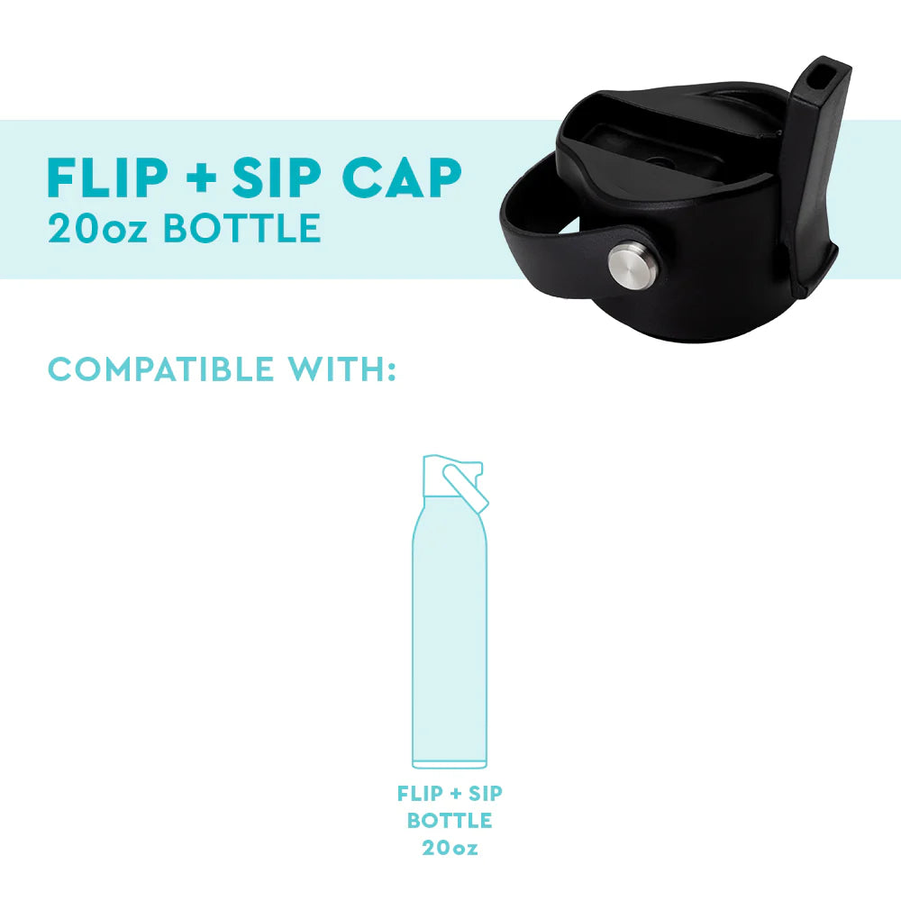 Black Flip + Sip Bottle Cap (20oz)
