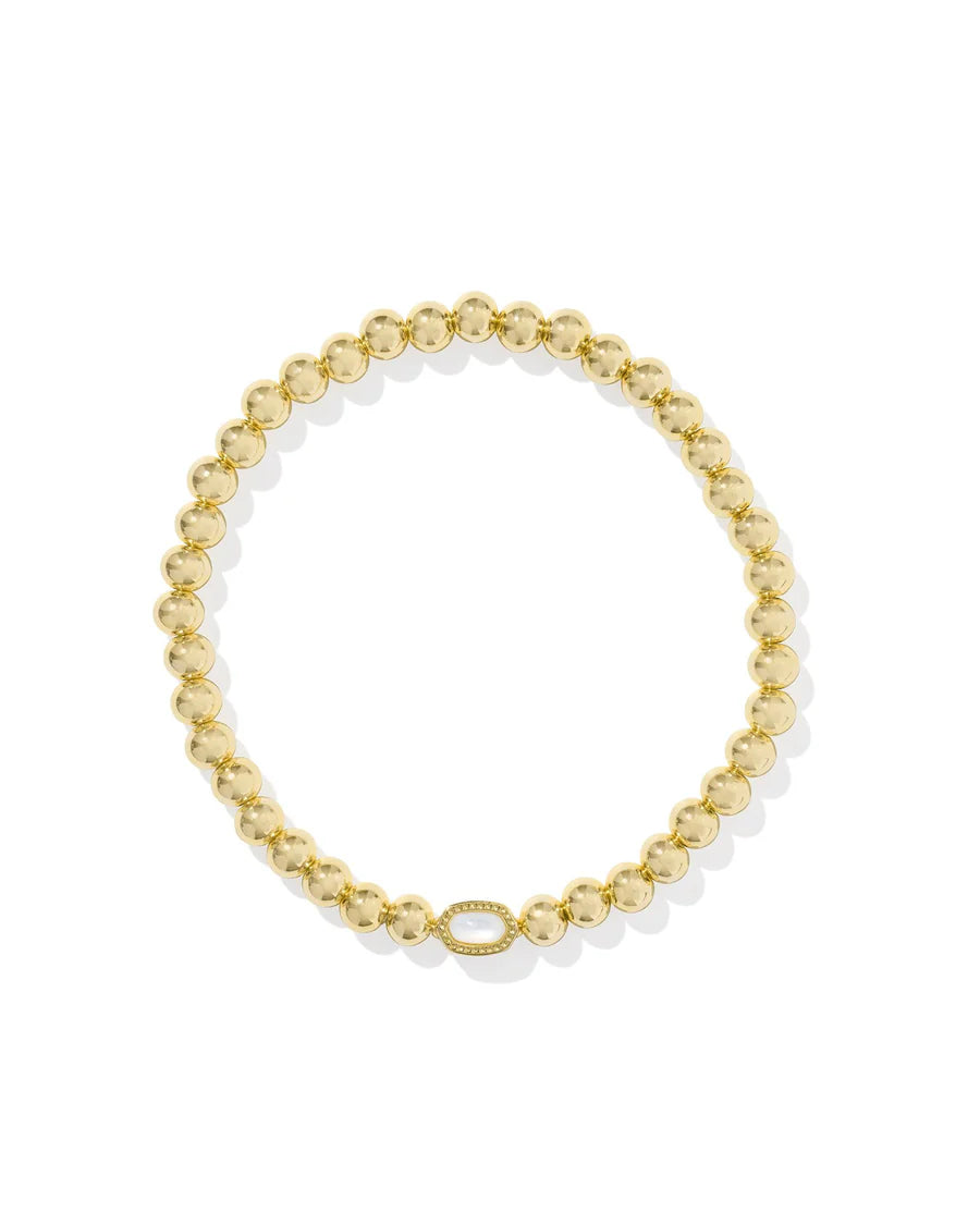 Mini Elaina Gold Stretch Bracelet In ivory Mother-of- Pearl