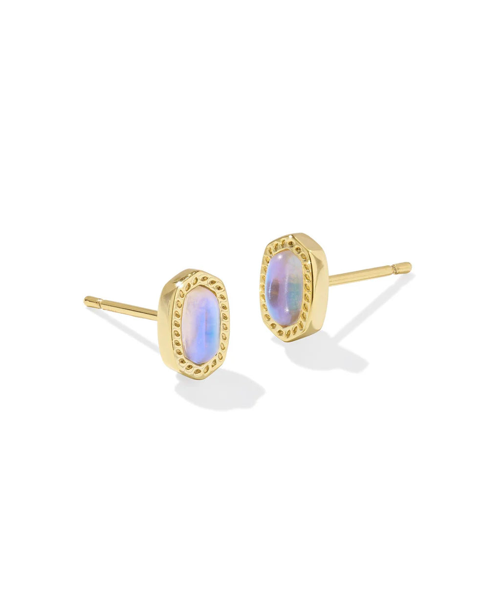 Mini Ellie Gold Stud Earrings in Dichroic Glass