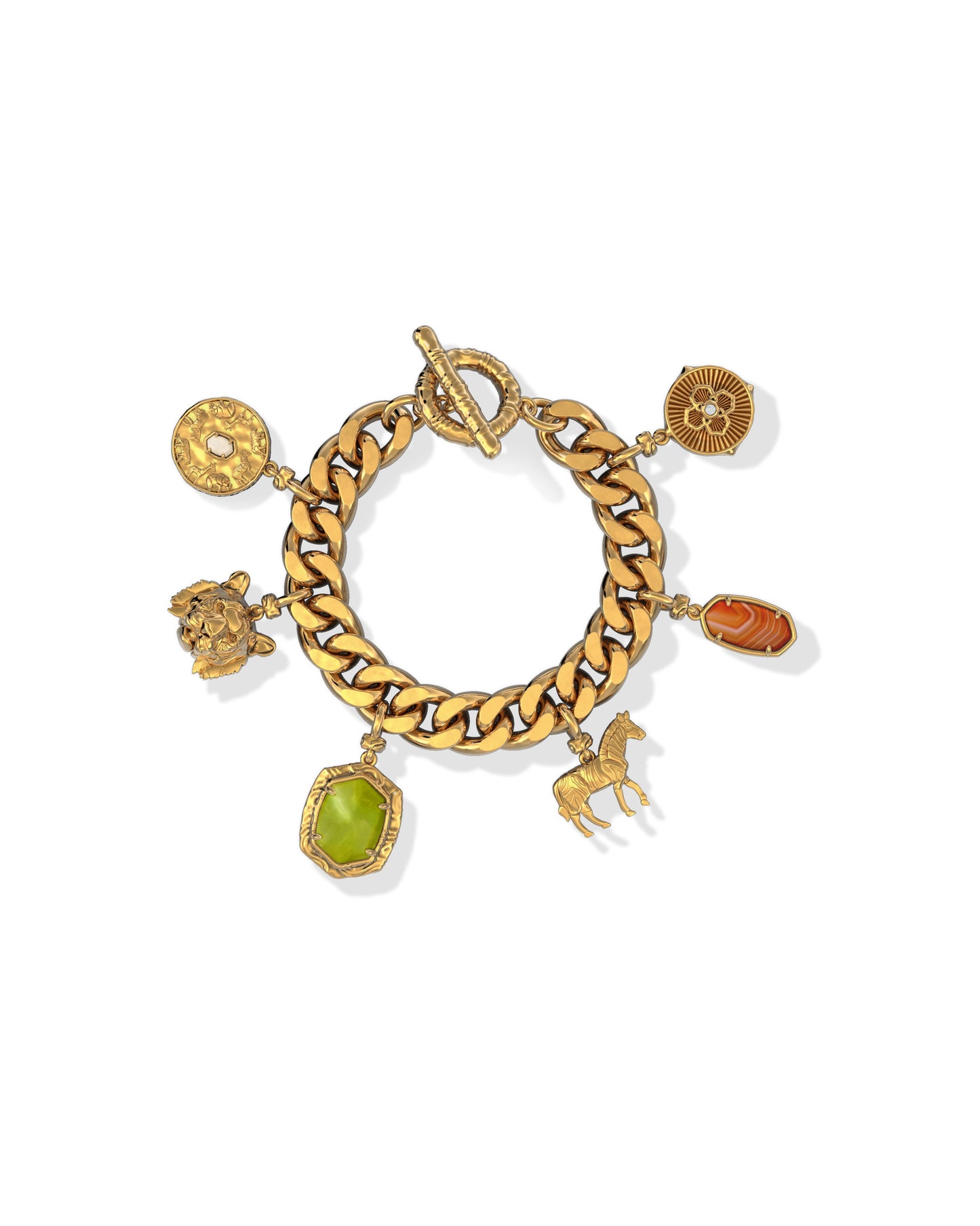 Raina Vintage Gold Charm Bracelet in Multi Mix
