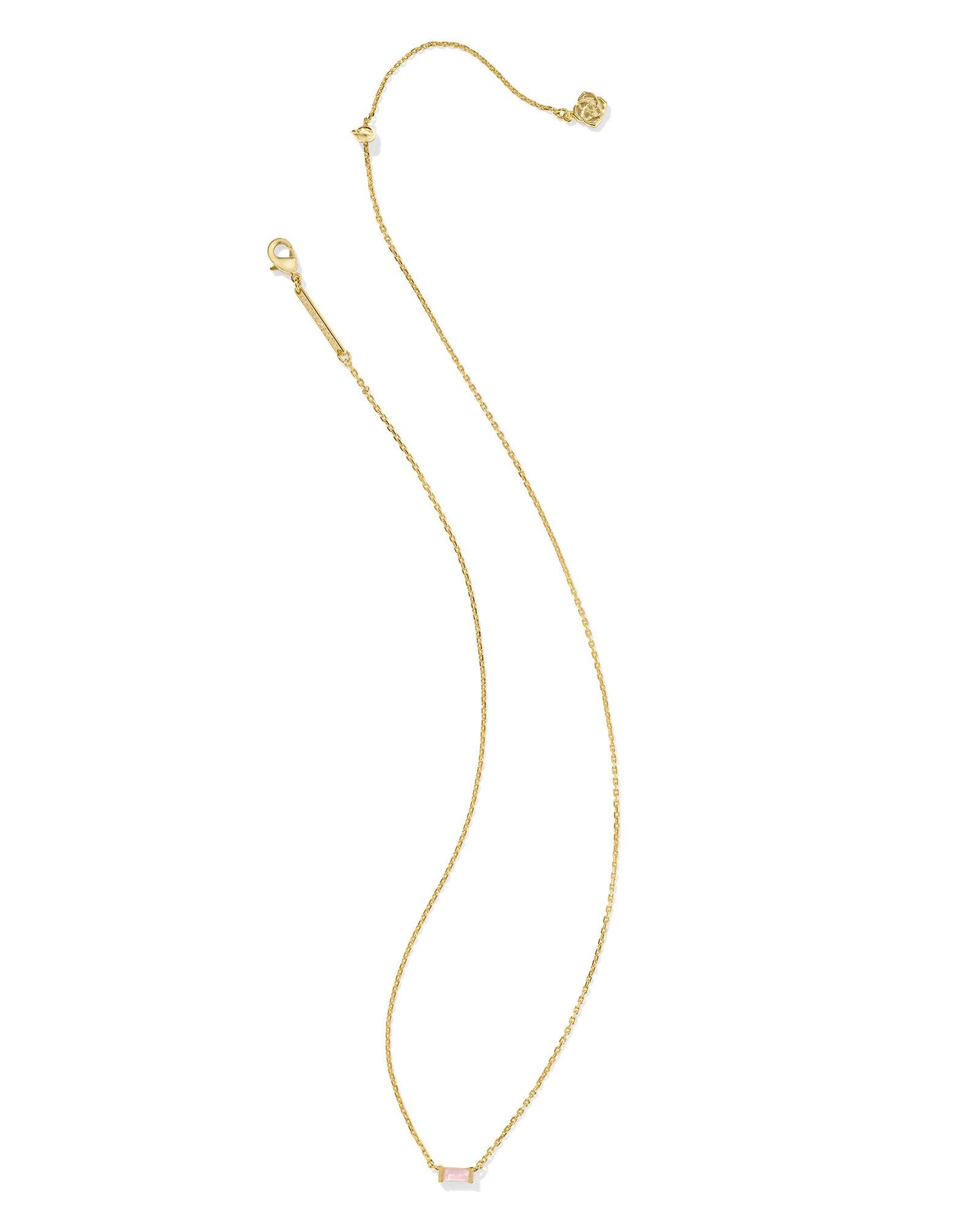 Juliette Gold Pendant Necklace in Rose Quartz