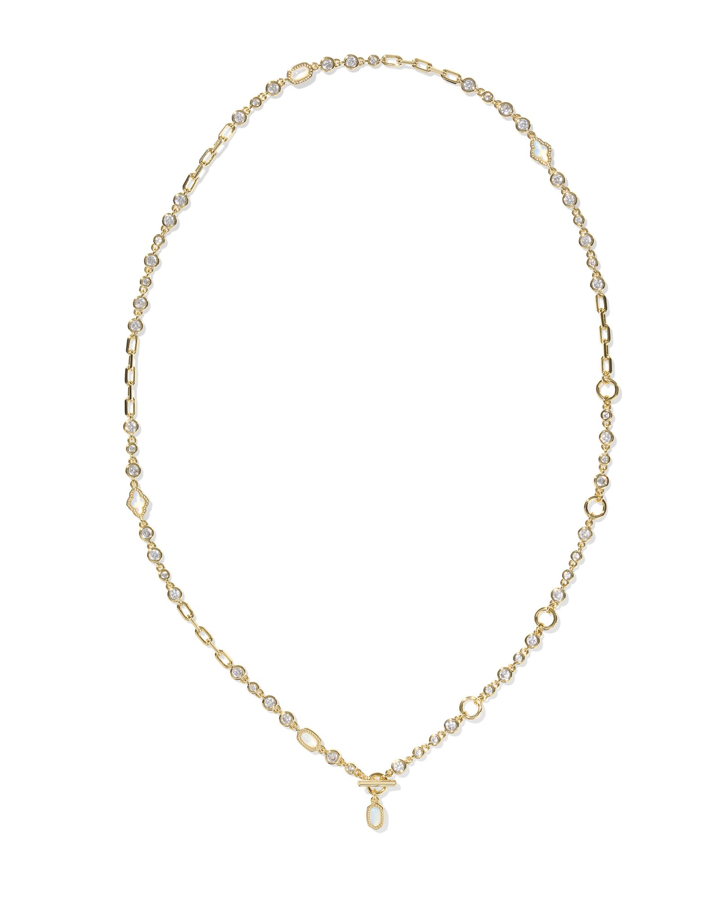 Mini Elisa Abbie Gold Strand Necklace in White Mix