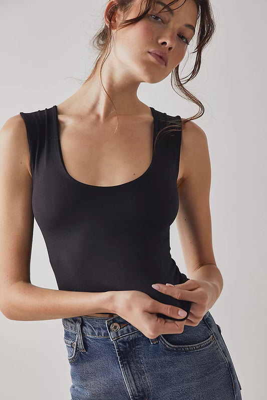 Clean Lines Black Muscle Cami