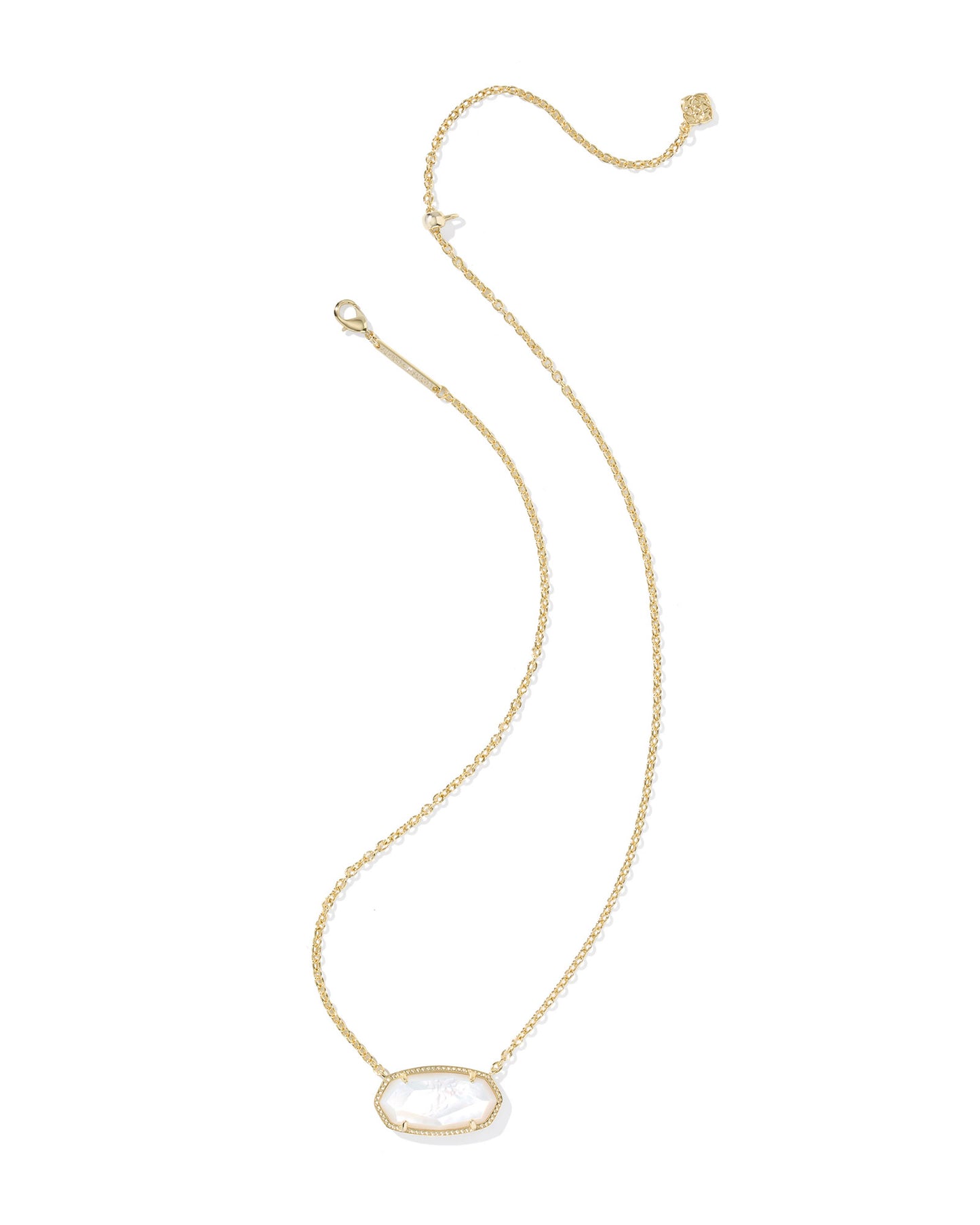 Elisa Statement Gold Short Pendant Necklace in Ivory Mother of Pearl