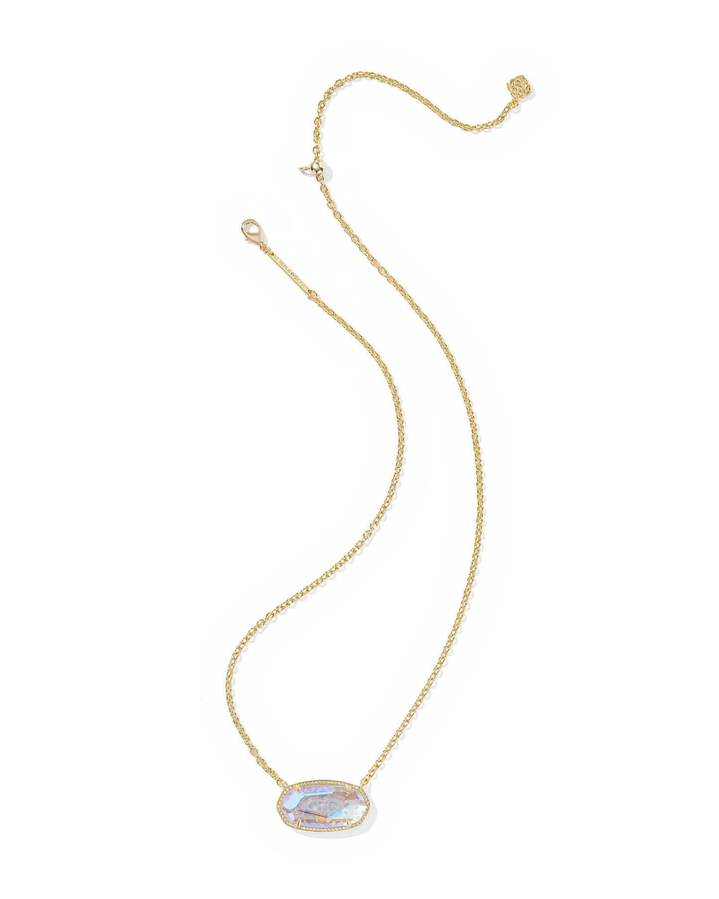 Elisa Statement Gold Short Pendant Necklace in Dichroic Glass