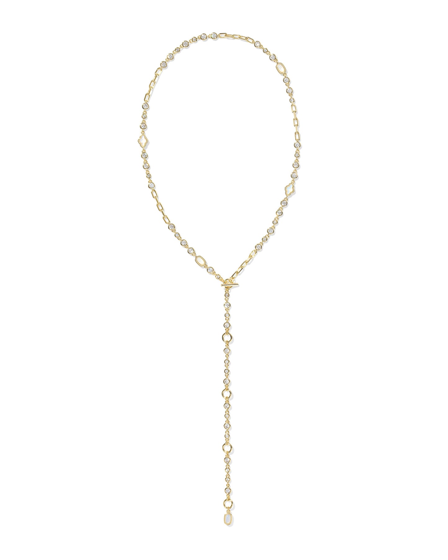 Mini Elisa Abbie Gold Strand Necklace in White Mix