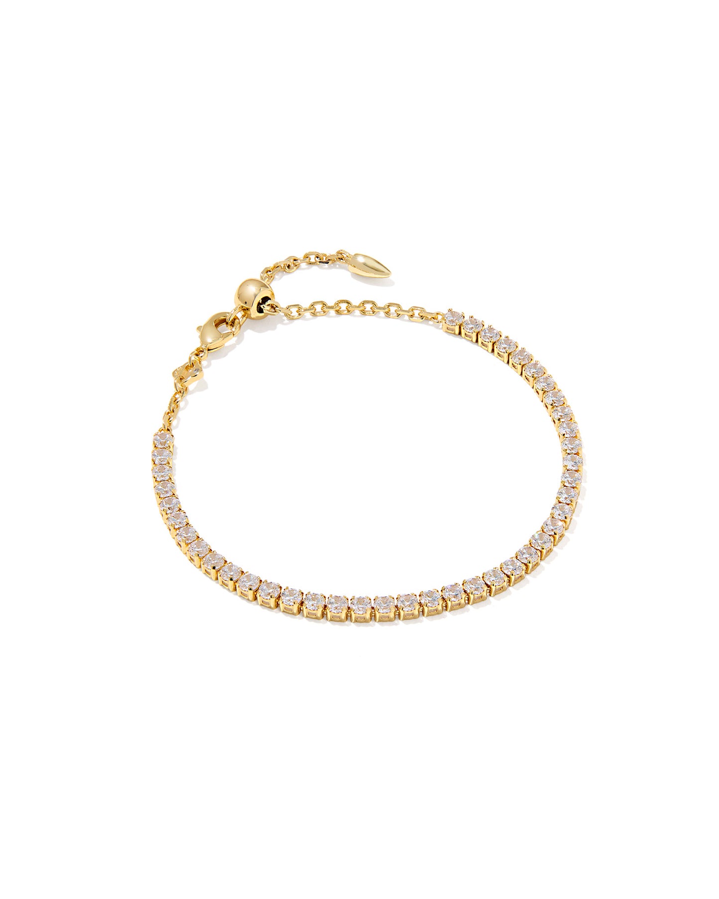 Renee Gold Tennis Bracelet in White Crystal