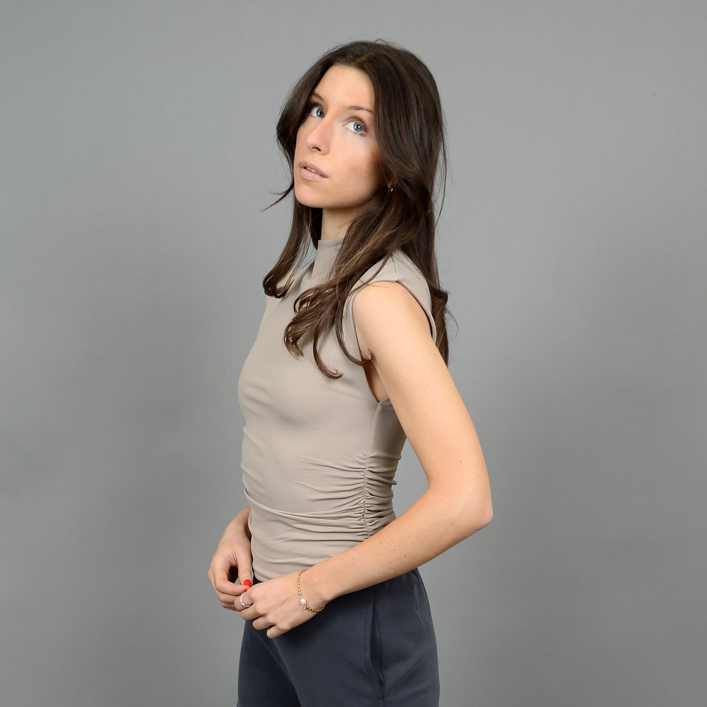 Second Skin Yve Mock Neck Nomad Tank Top
