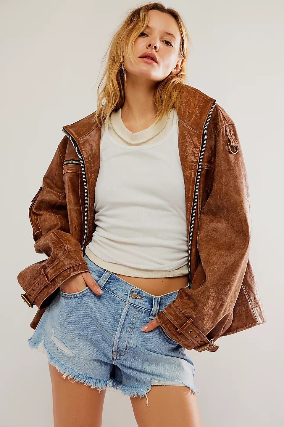 Now Or Never Moon Child Denim Shorts