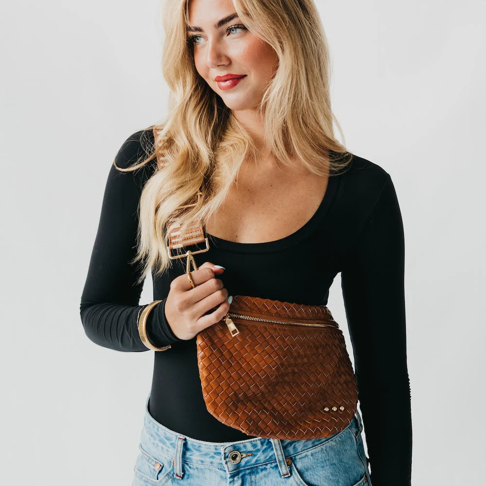 Westlyn Woven Brown Belt Bag