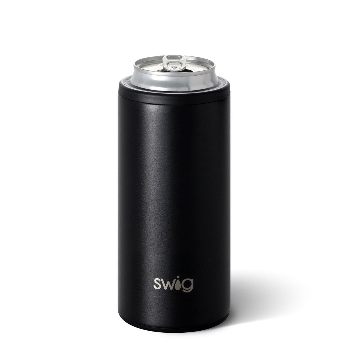 Matte Black Skinny Can Cooler (12oz)
