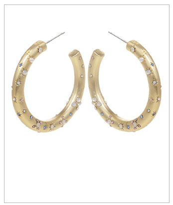 Pave Crystal Hoops