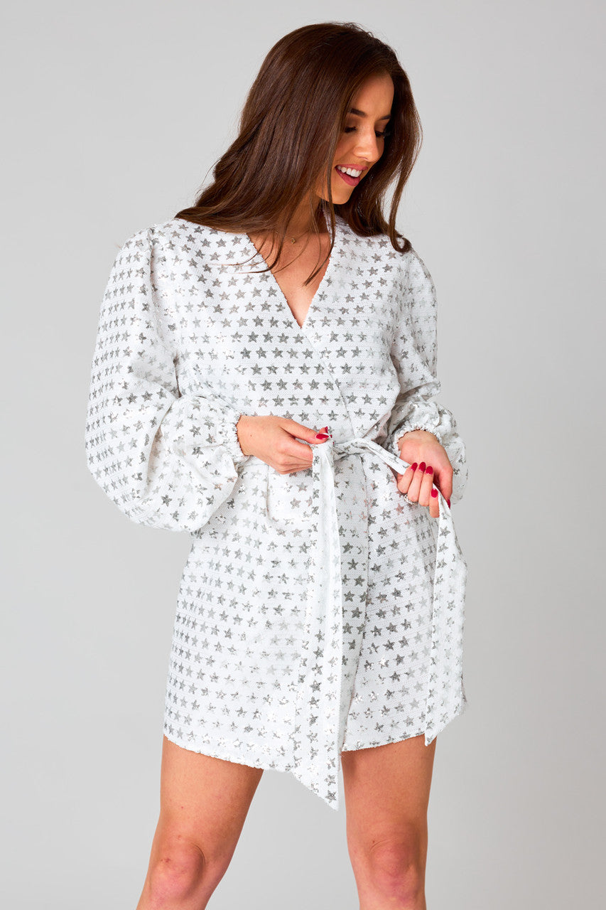 Adeline Starlet Sequin Wrap Dress