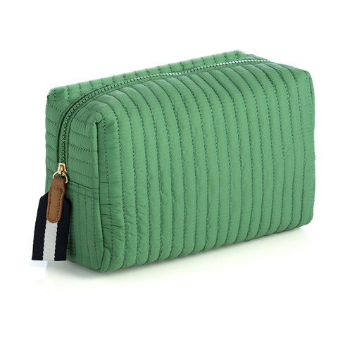 Ezra Large Boxy Green Cosmetic Bag