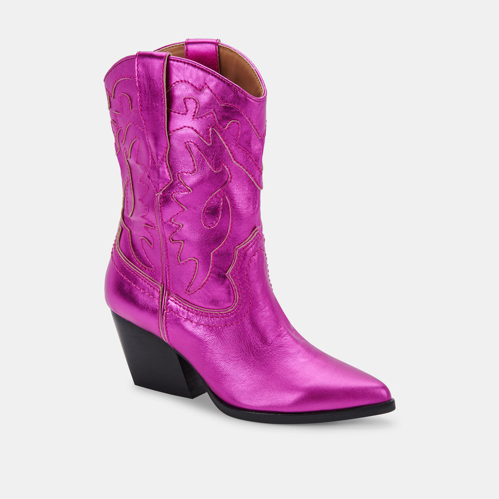 Landen Electric Pink Leather Boots