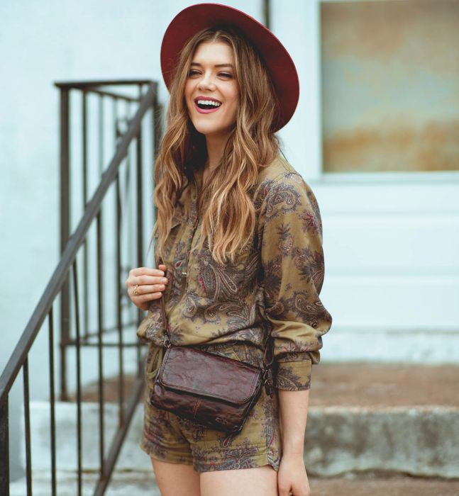 Ziggy Teak Rustic Convertible Fanny Pack Crossbody Clutch
