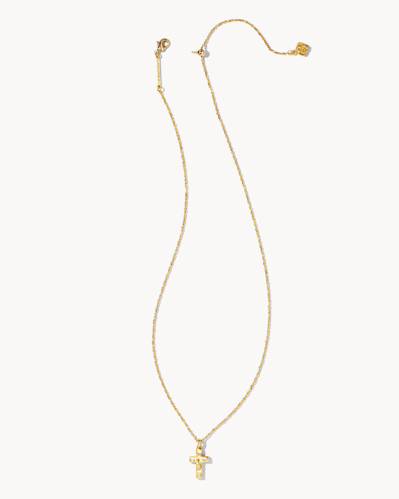 Cross Pendant Necklace in Gold Metal