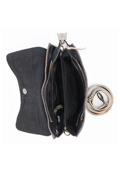 Cleo Black Icicle Rustic Handbag