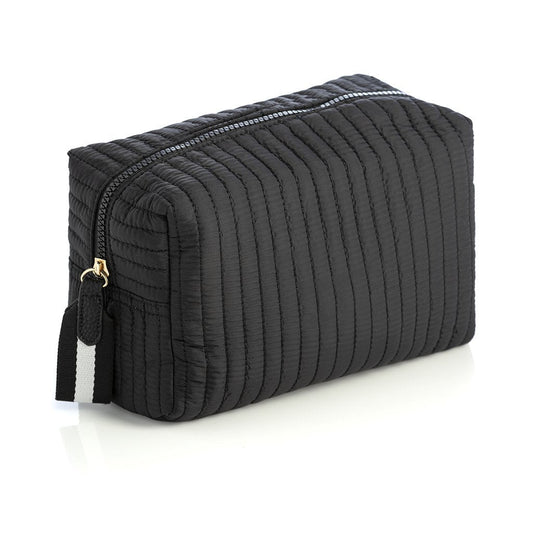 Ezra Large Boxy Black Cosmetic Bag
