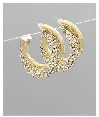 Crystal Double Hoops