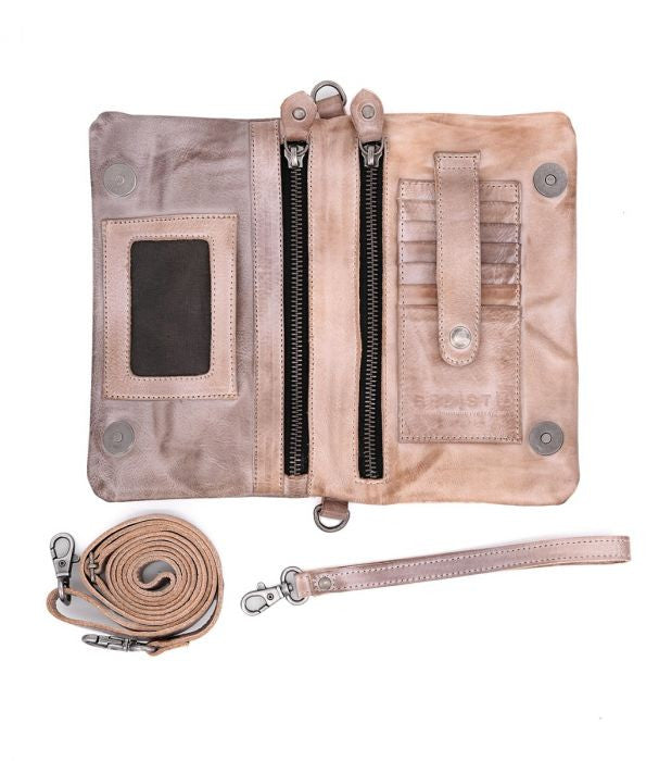Cadence Light Grey Rustic Convertible Clutch