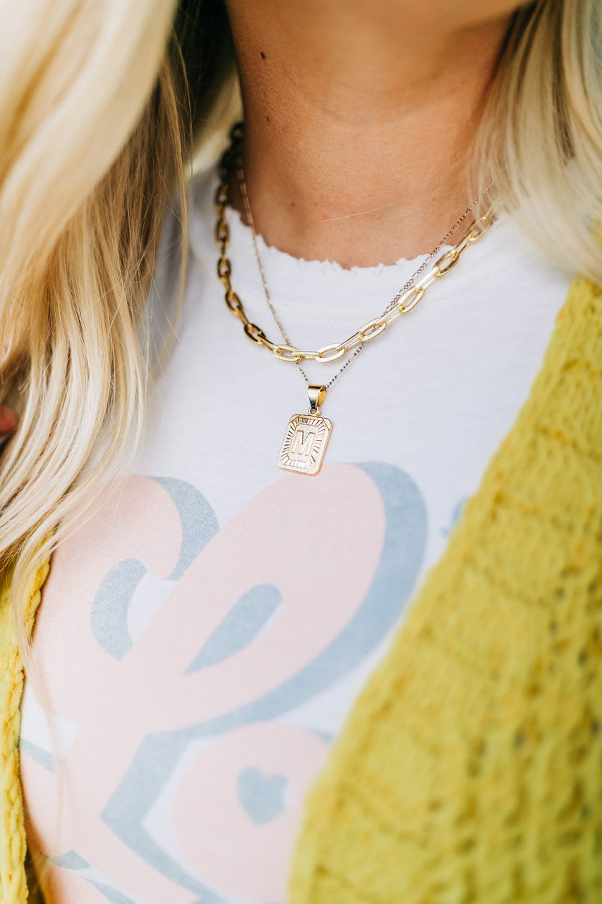 Initial Card Necklace