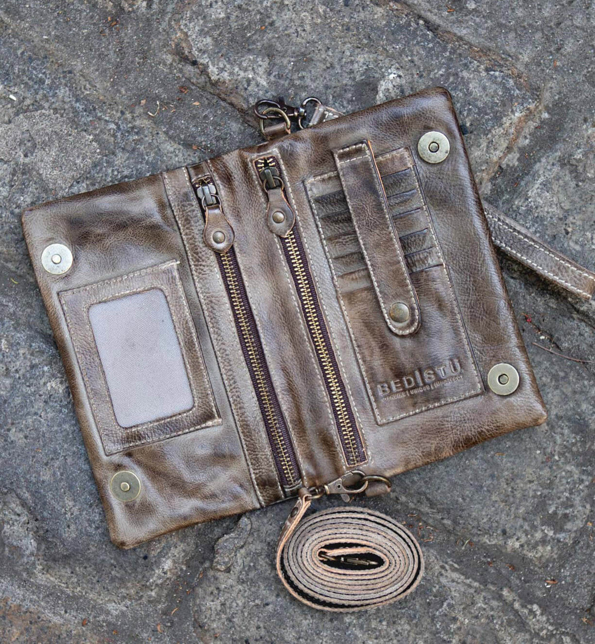 Cadence Taupe Rustic Convertible Clutch