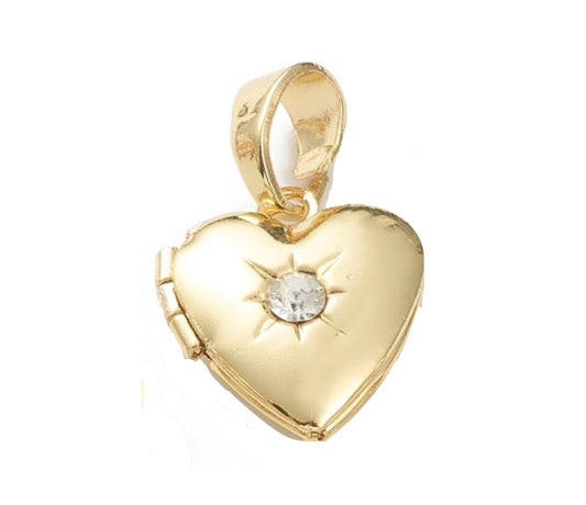 Locket Heart CZ Charm