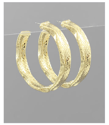 Everlasting Textured Hoops Earrings
